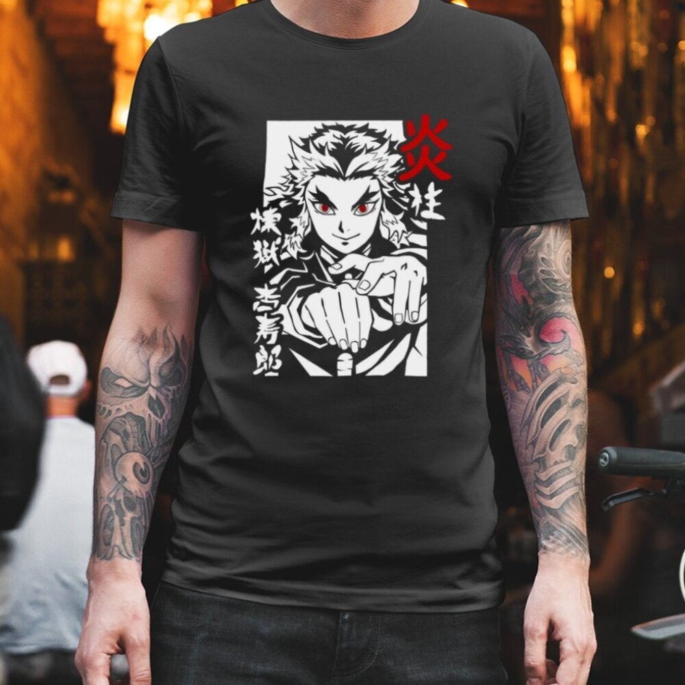 Flame Hashira Kyojuro Rengoku Demon Slayer Graphic T-Shirt Anime Fan Gift Tee 05
